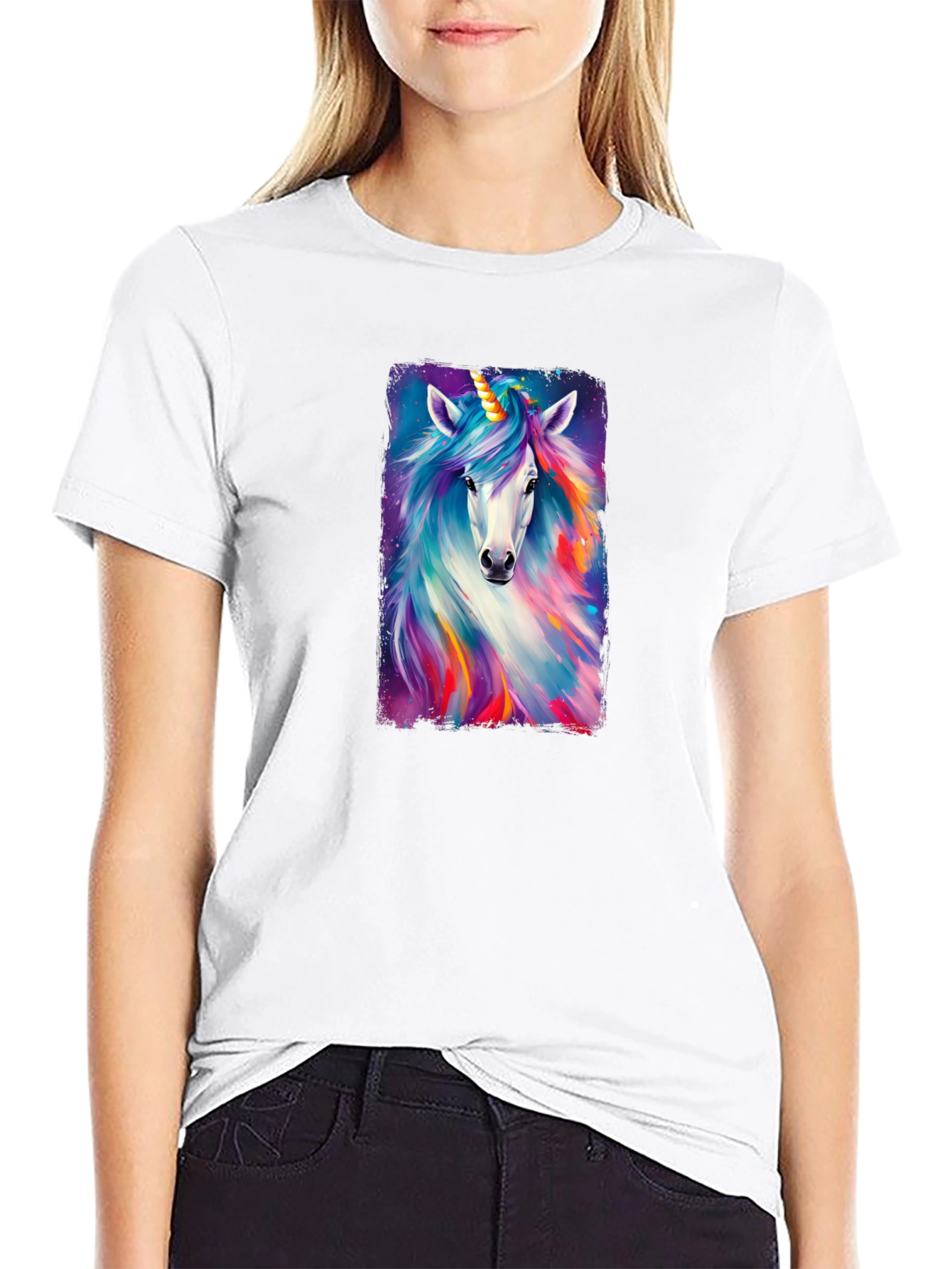 Unicorn Graphic Black T-Shirt