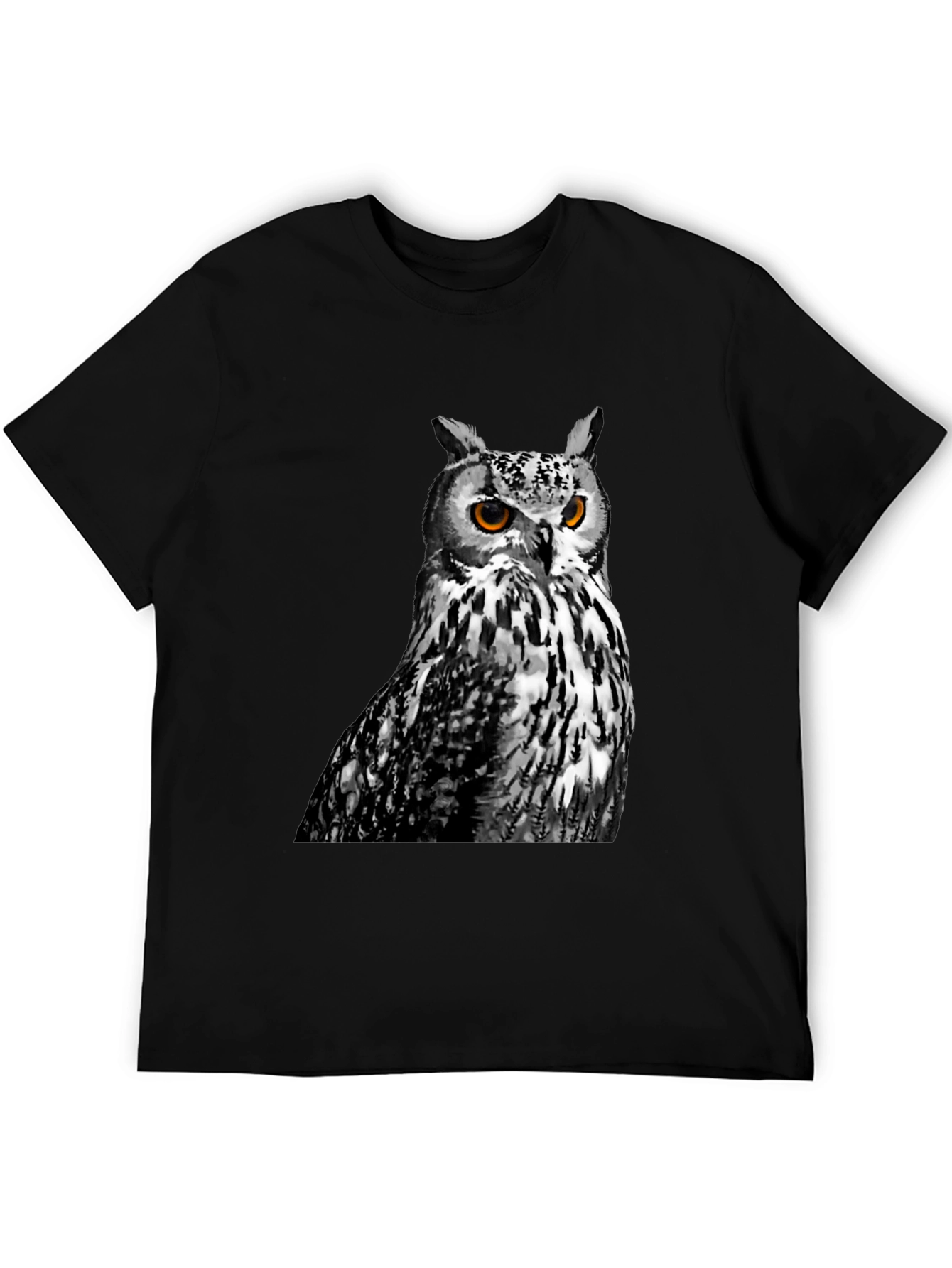 Owl Graphic Print Crew Neck T-Shirt