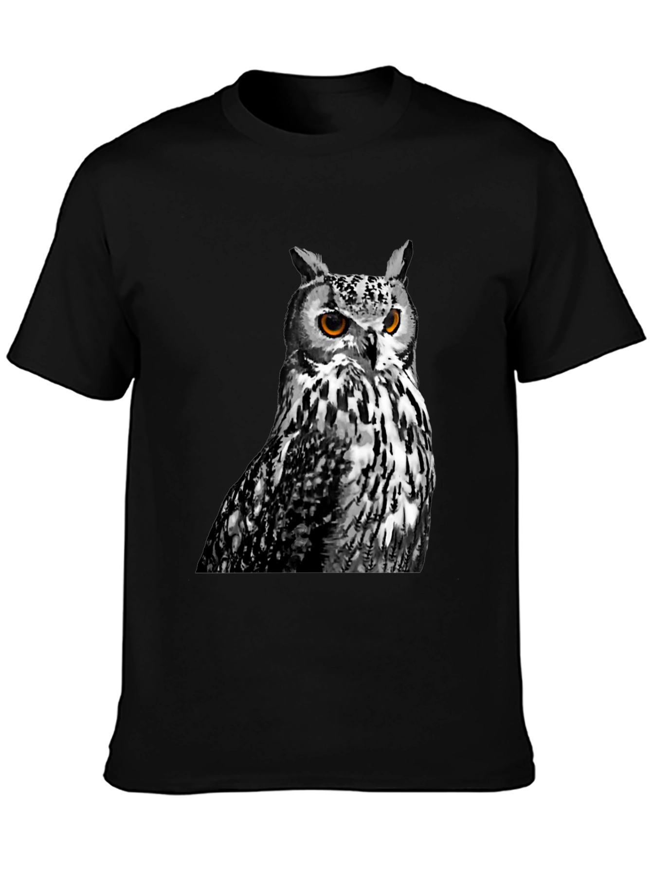 Owl Graphic Print Crew Neck T-Shirt