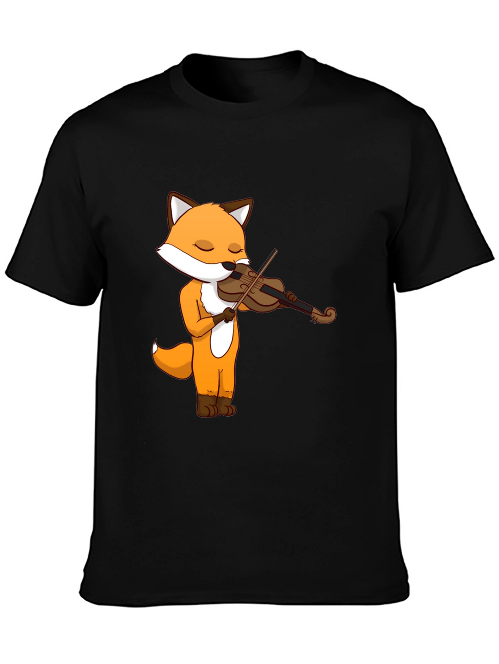 Fox Violinist Graphic Tee - Unisex Cotton T-Shirt