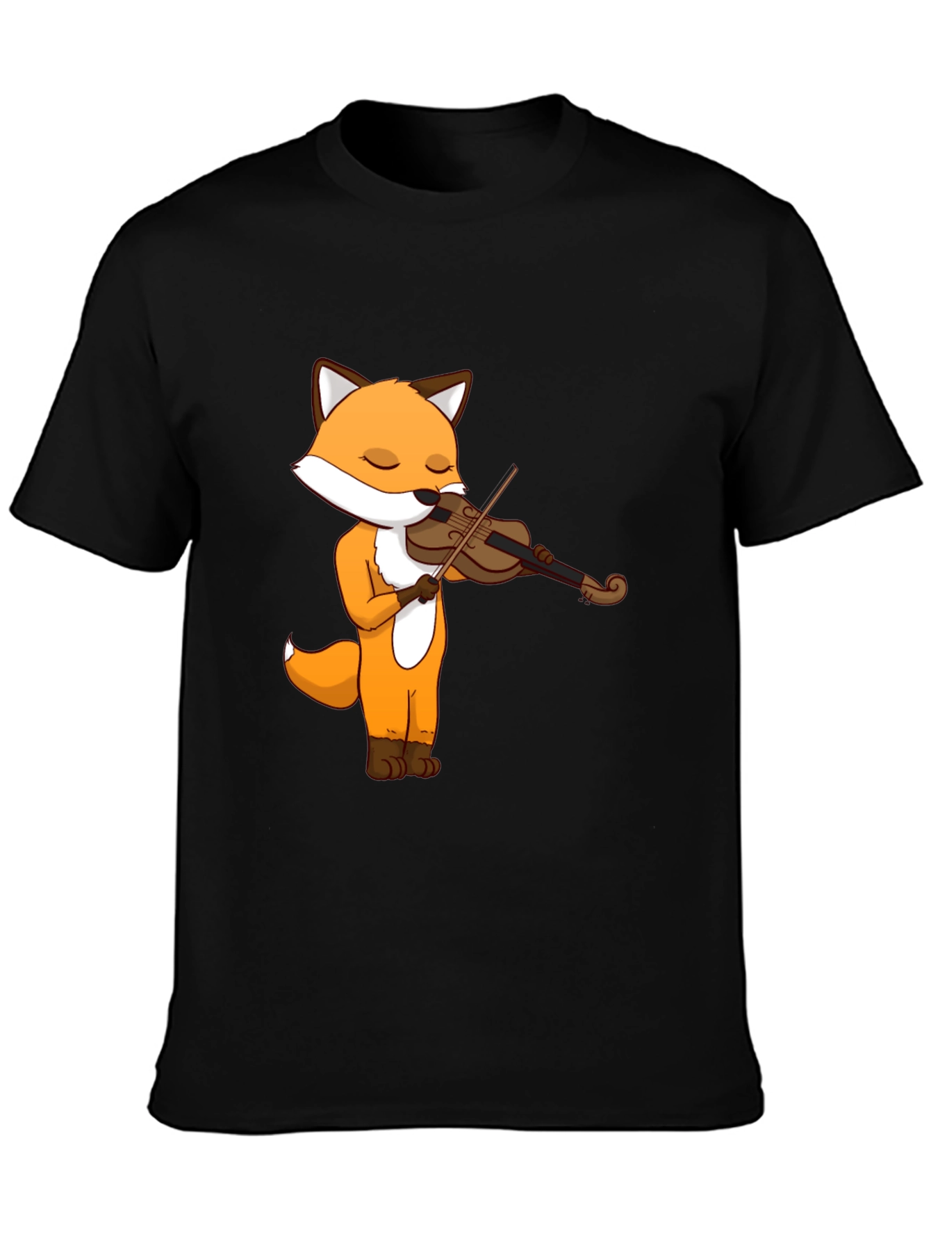 Fox Violinist Graphic Tee - Unisex Cotton T-Shirt
