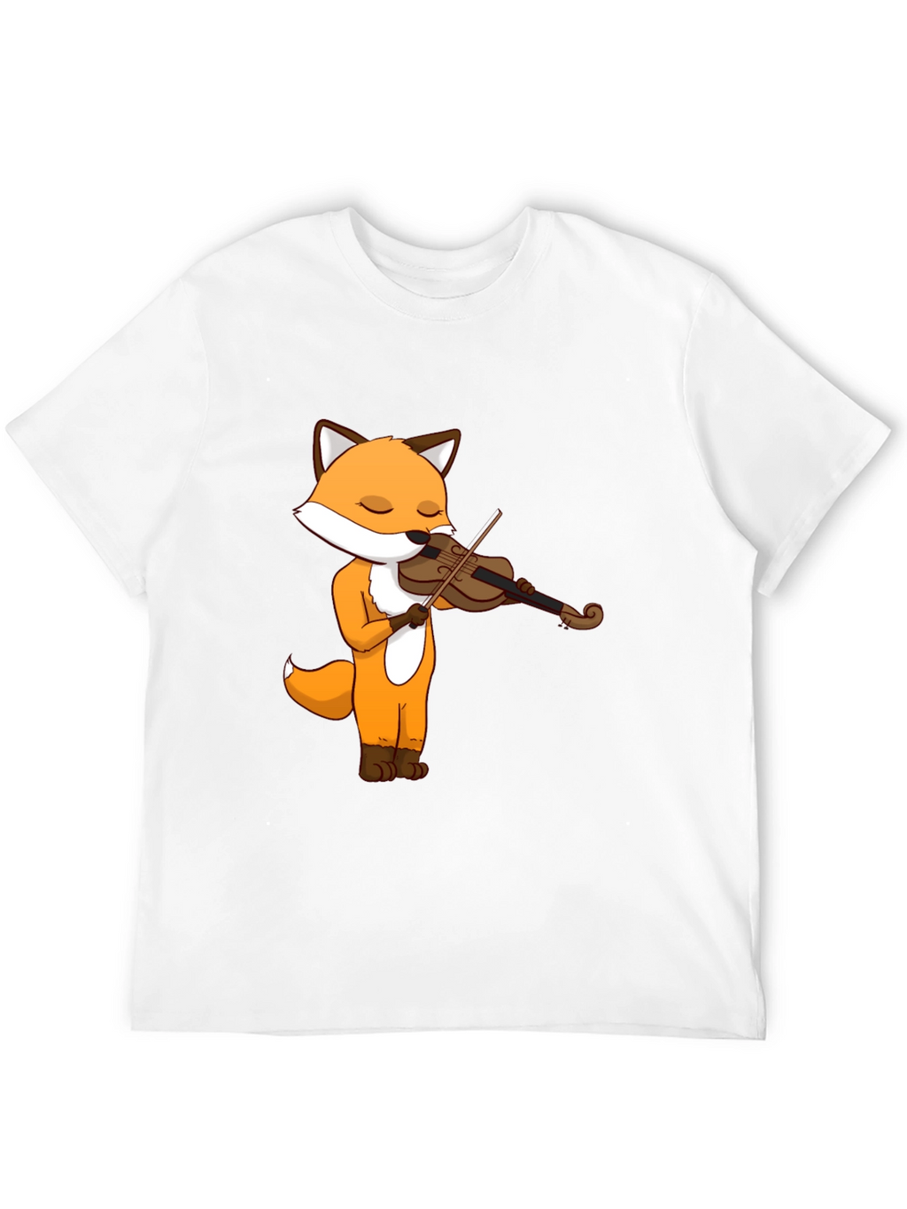 Fox Violinist Graphic Tee - Unisex Cotton T-Shirt