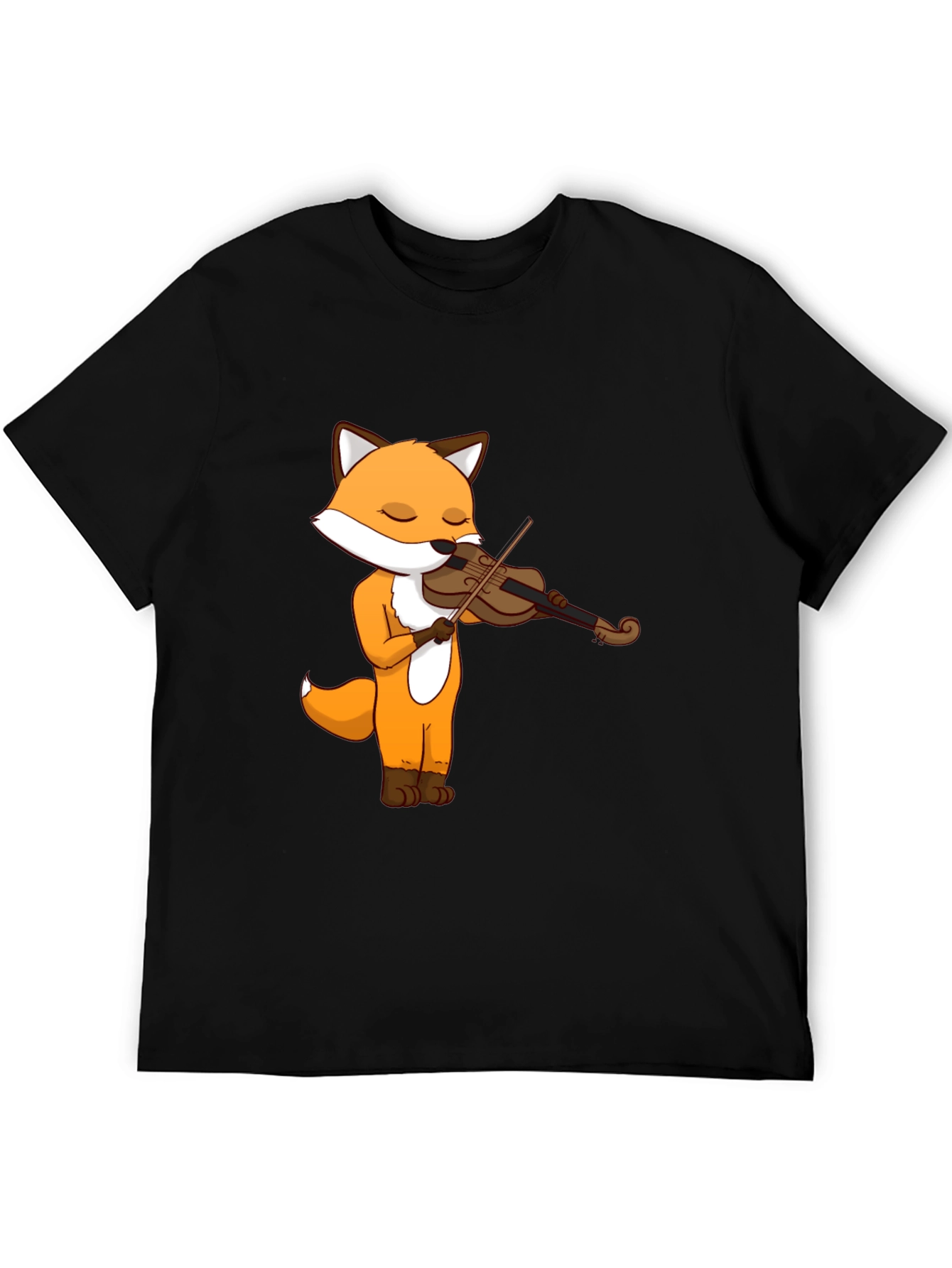 Fox Violinist Graphic Tee - Unisex Cotton T-Shirt