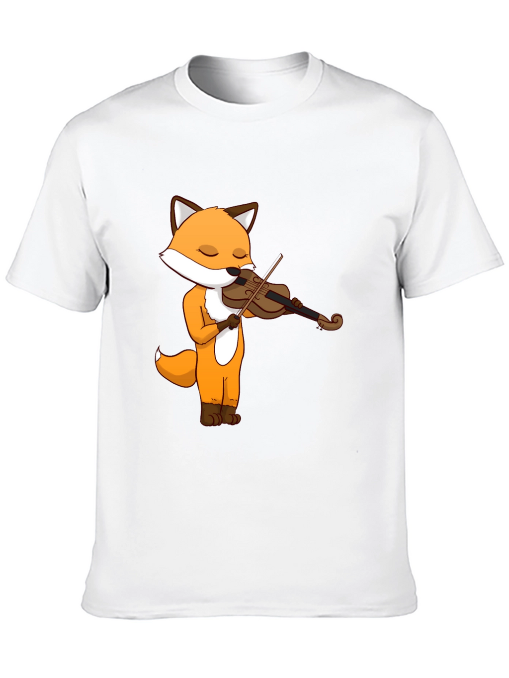 Fox Violinist Graphic Tee - Unisex Cotton T-Shirt