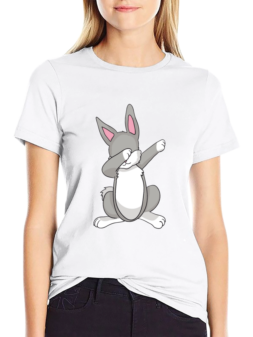 Dabbing Easter Bunny Black T-Shirt