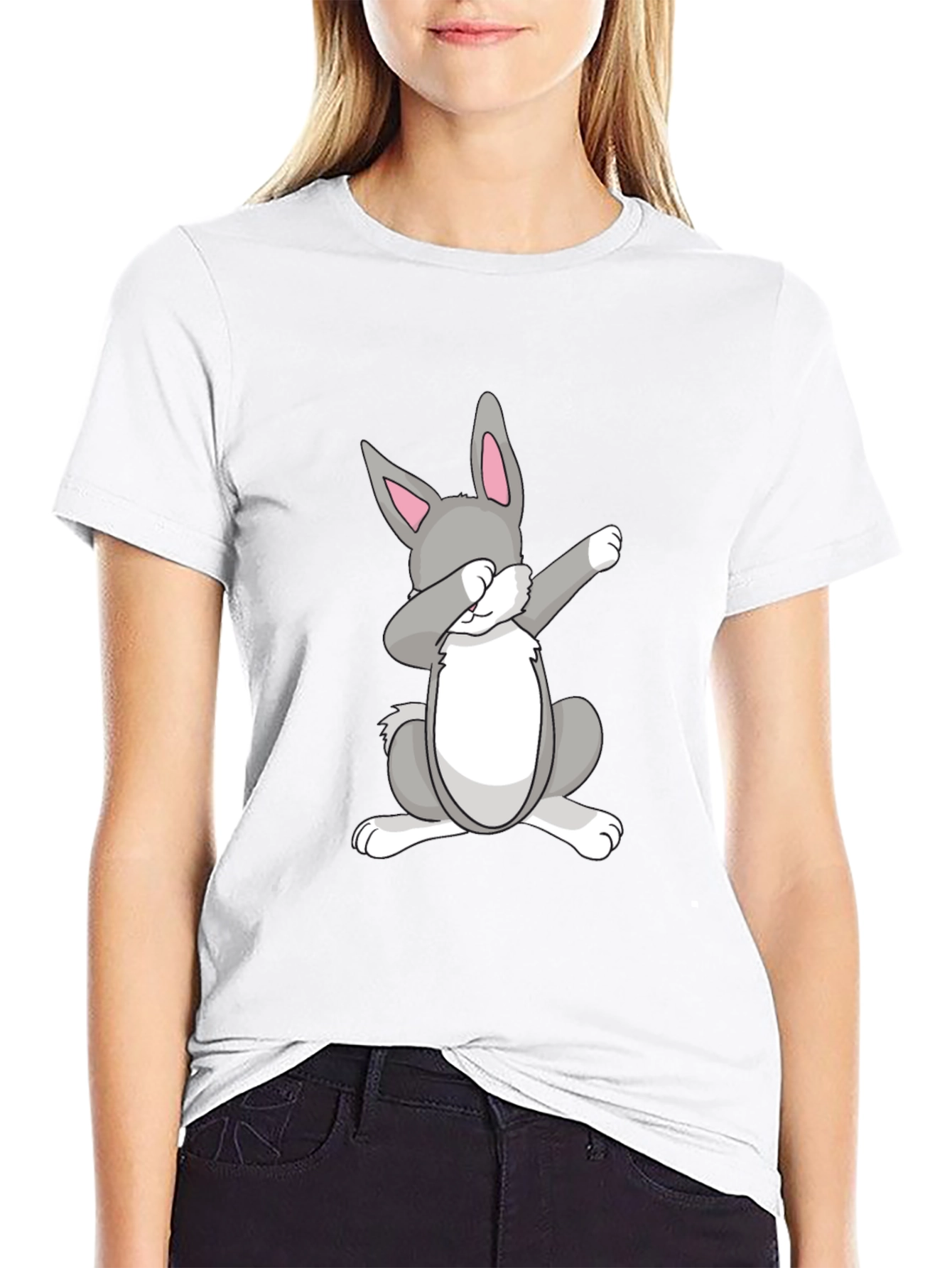 Dabbing Easter Bunny Black T-Shirt