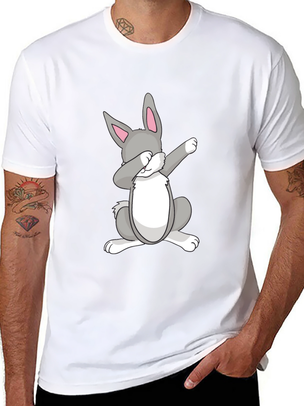 Dabbing Easter Bunny Black T-Shirt
