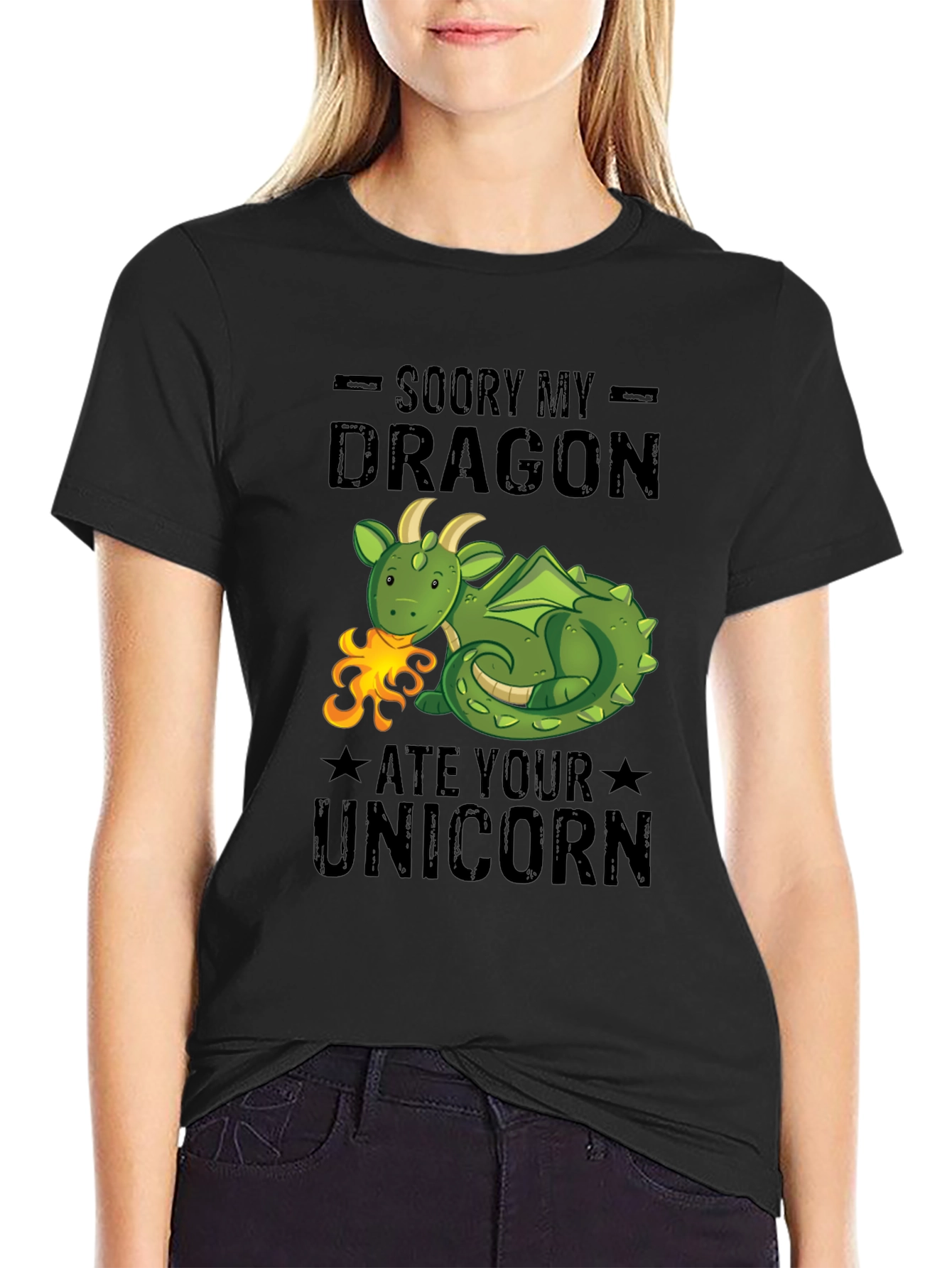 Funny Dragon Ate Your Unicorn Graphic Tee