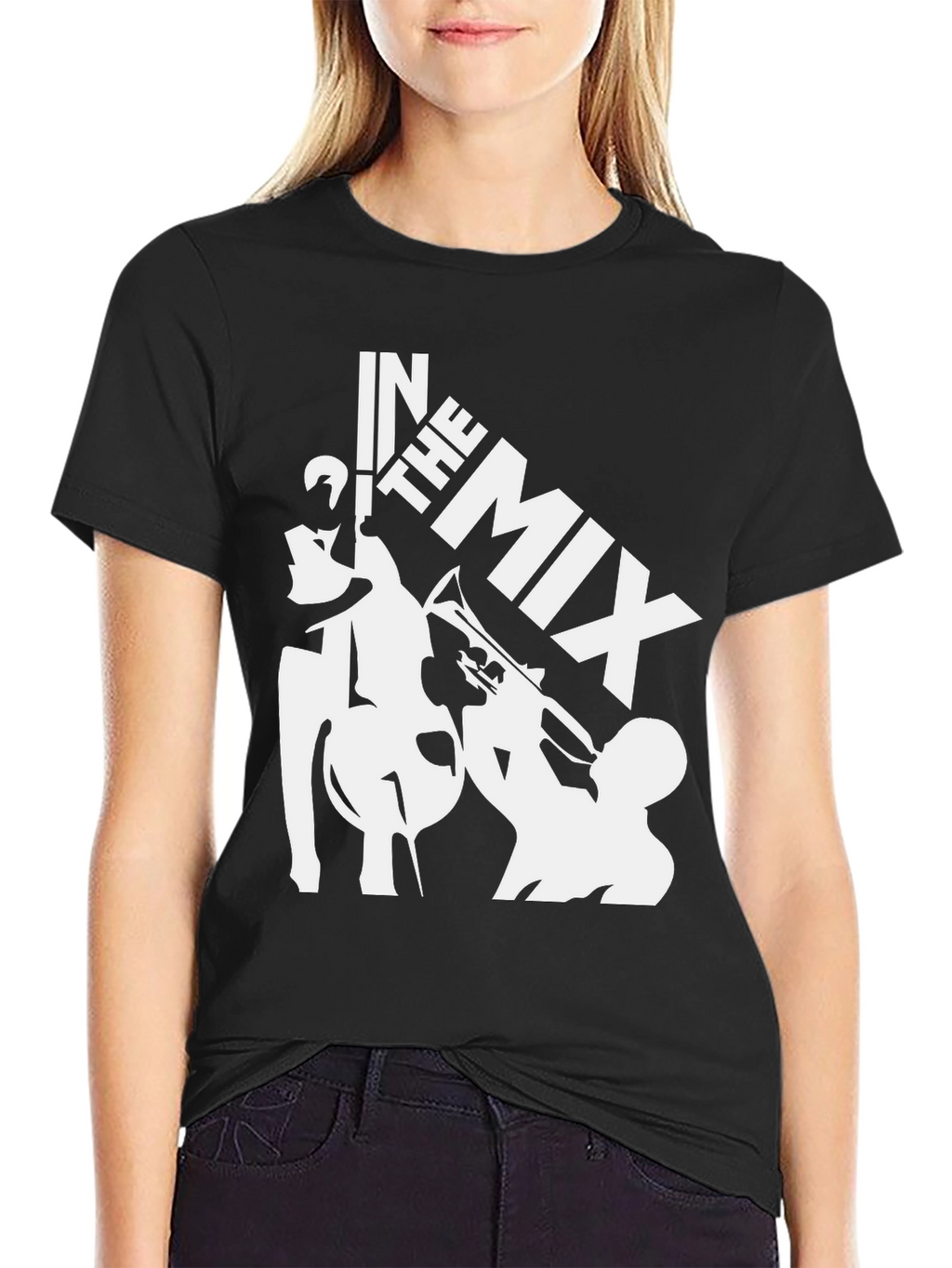 In The Mix Black Graphic T-Shirt