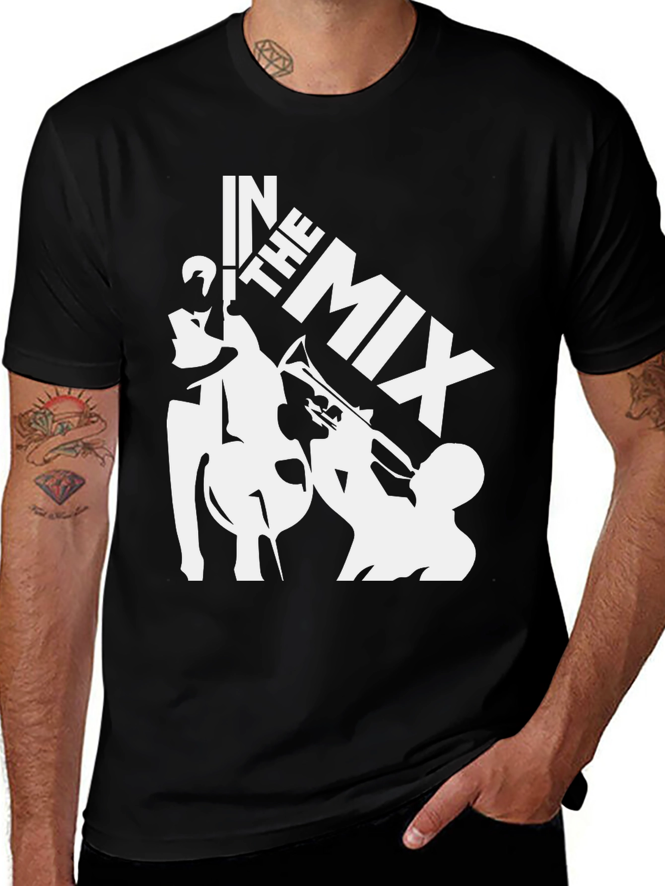 In The Mix Black Graphic T-Shirt