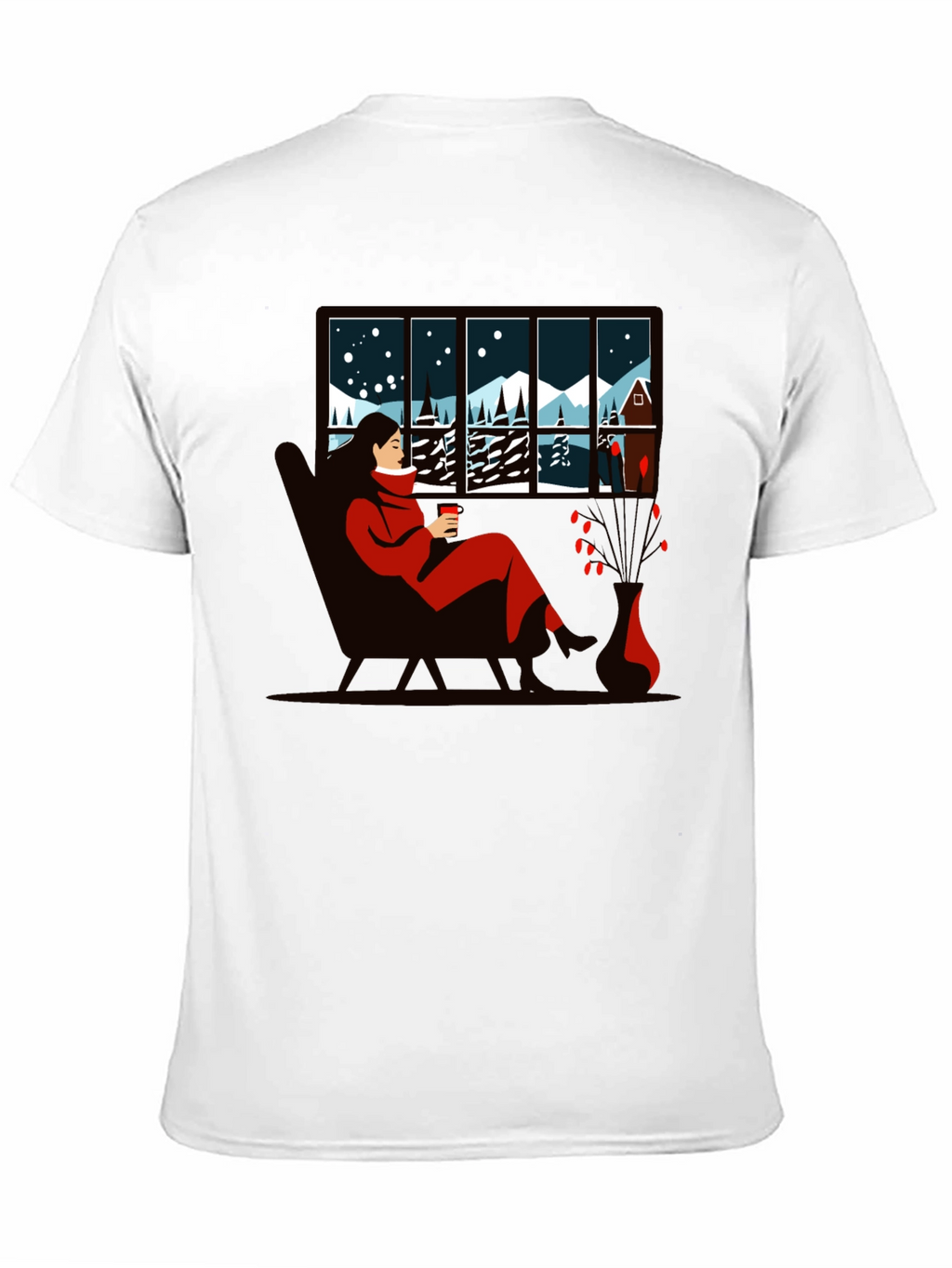 Winter Scene Graphic Tee - Cozy Cabin Comfort