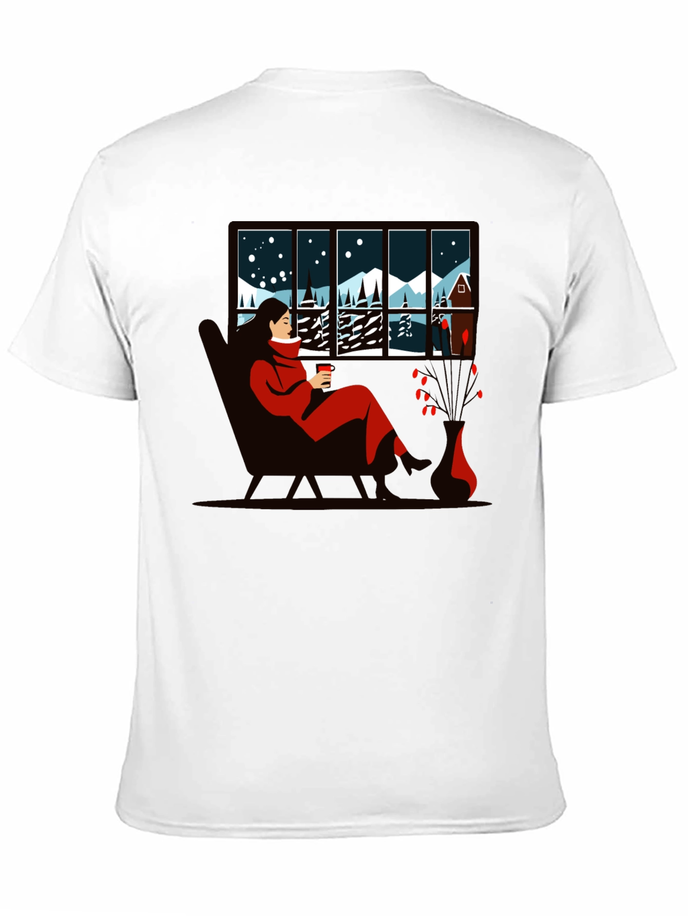 Winter Scene Graphic Tee - Cozy Cabin Comfort