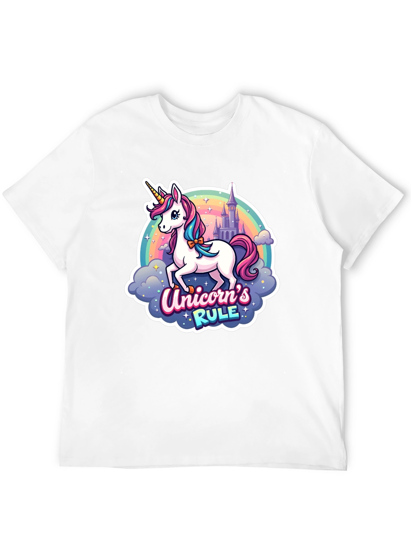 Unicorns Rule Graphic T-Shirt - Black