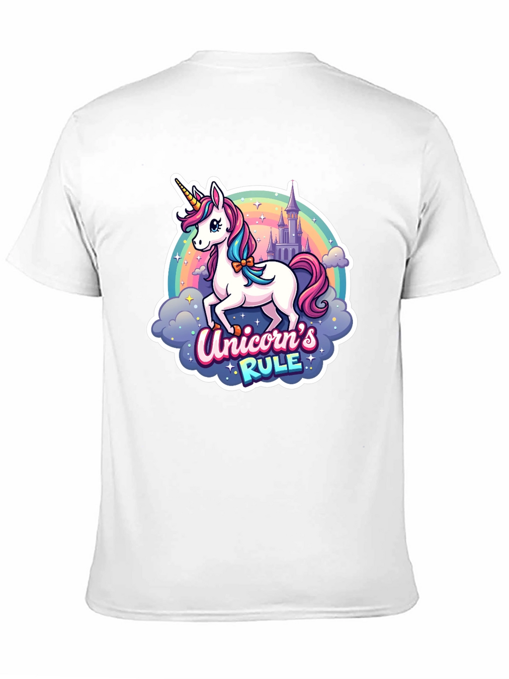 Unicorns Rule Graphic T-Shirt - Black