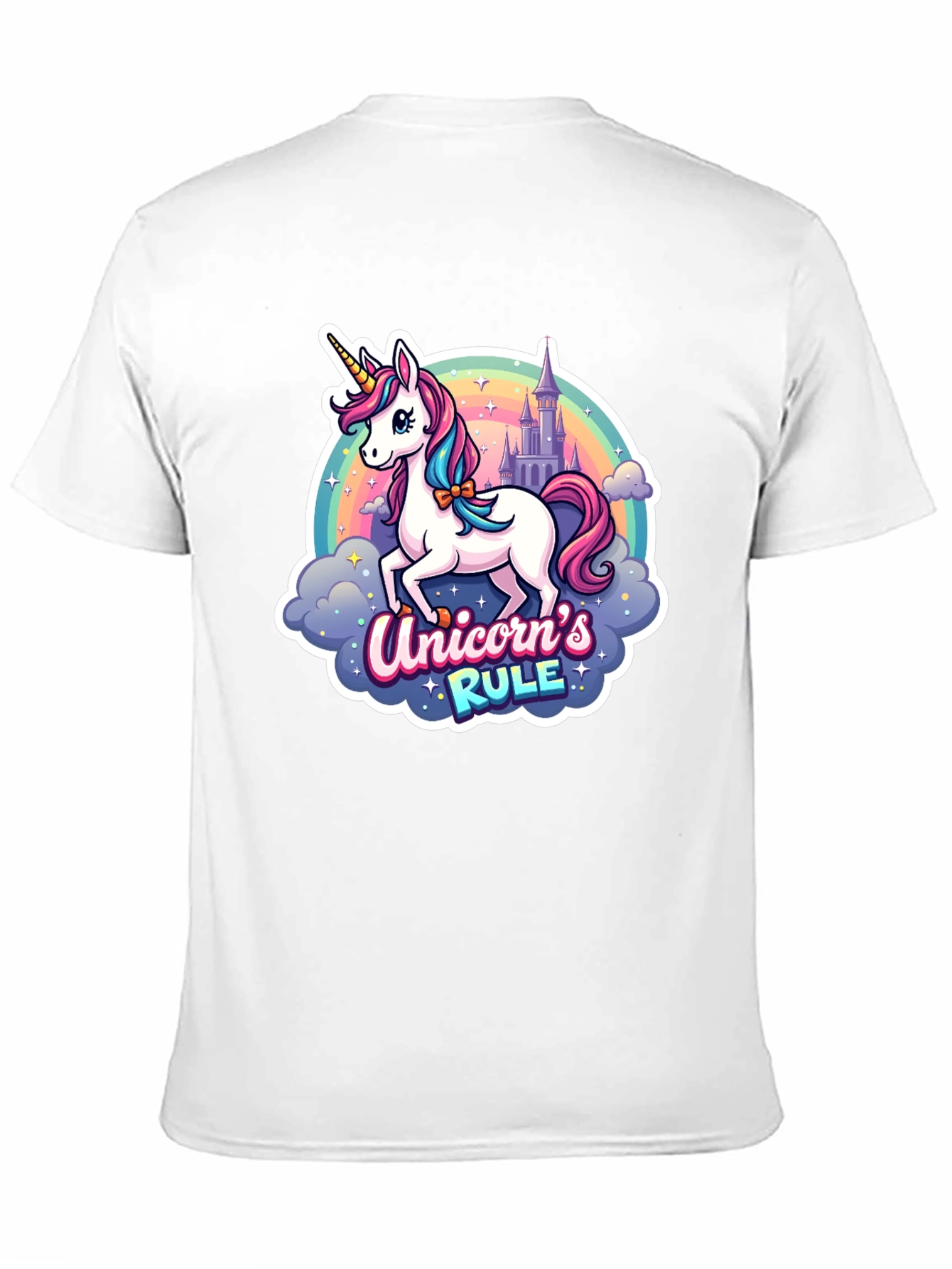 Unicorns Rule Graphic T-Shirt - Black