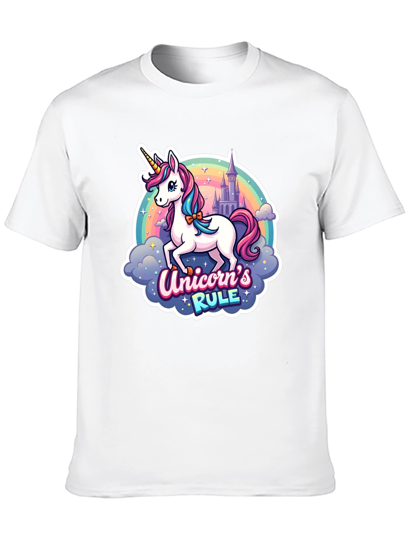 Unicorns Rule Graphic T-Shirt - Black