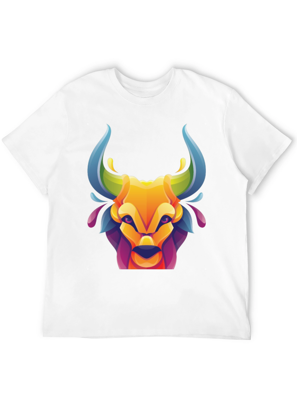 Vibrant Bull Graphic Tee - Stylish Mens Black T-Shirt