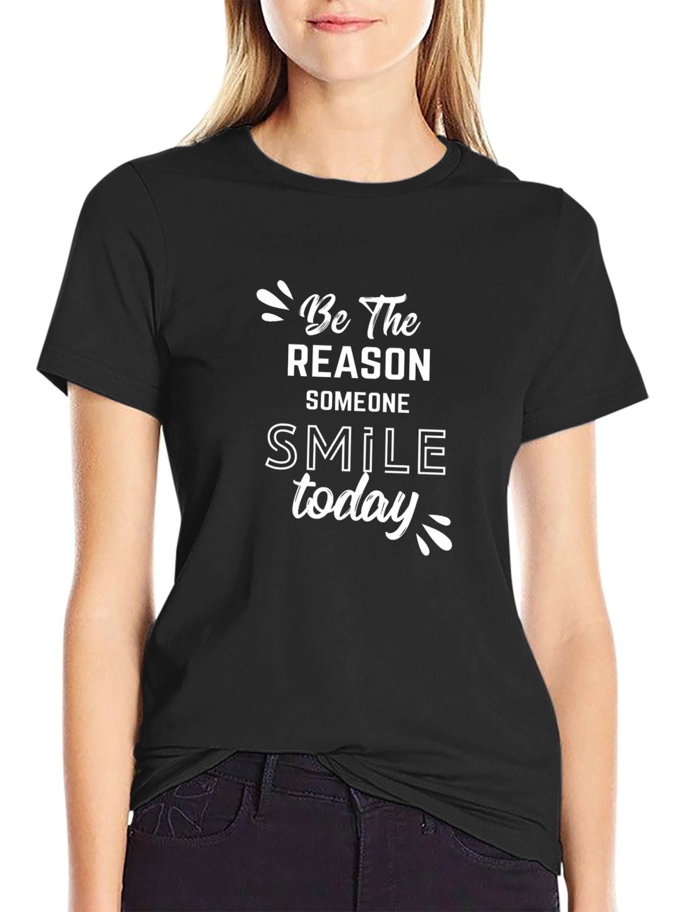 Be the Reason Smile Today Graphic Tee - Black