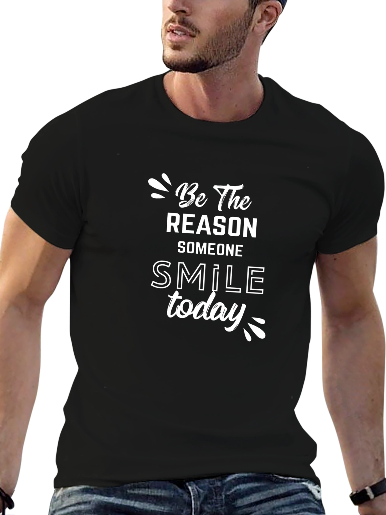 Be the Reason Smile Today Graphic Tee - Black