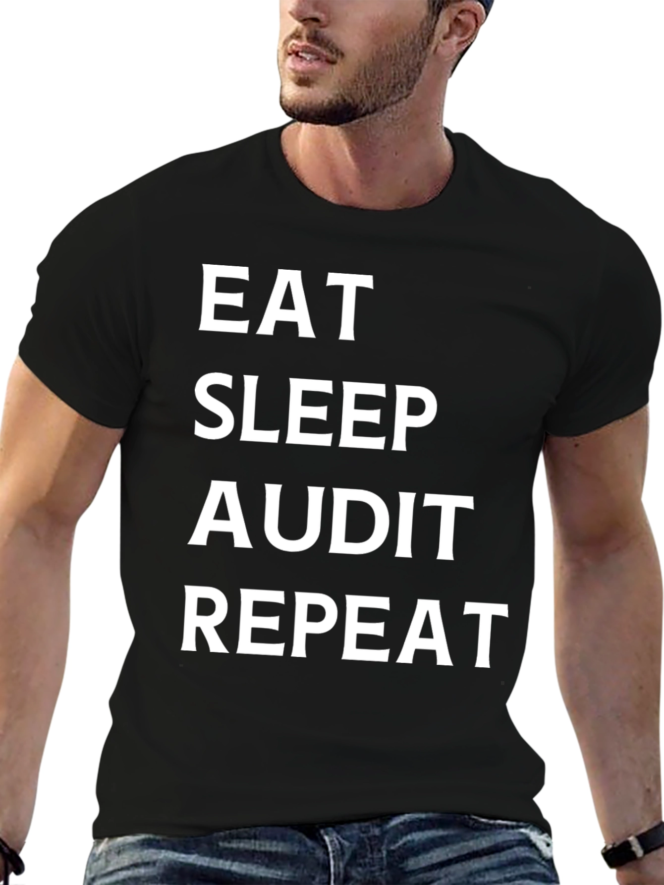 Eat Sleep Audit Repeat - Black T-Shirt