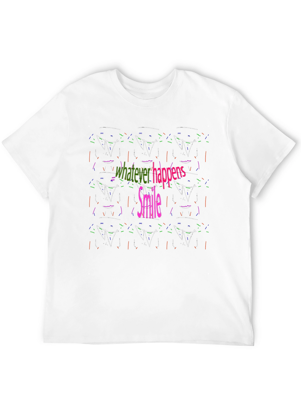 Abstract Smile Graphic Black Tee