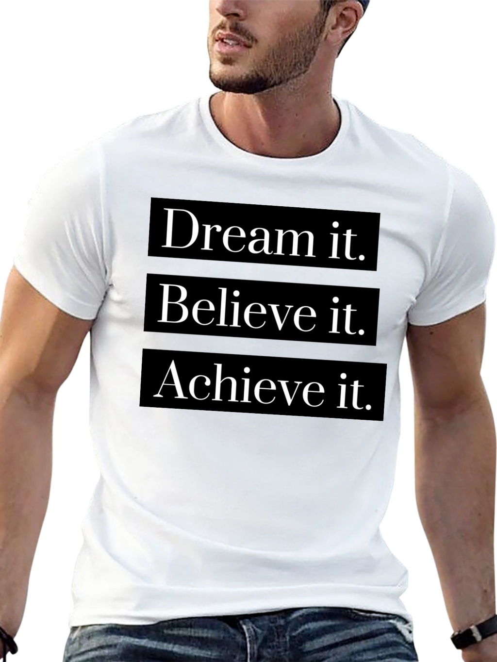 Dream Believe Achieve Black T-Shirt