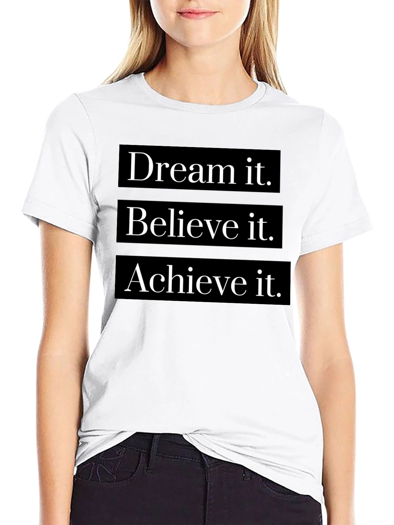 Dream Believe Achieve Black T-Shirt