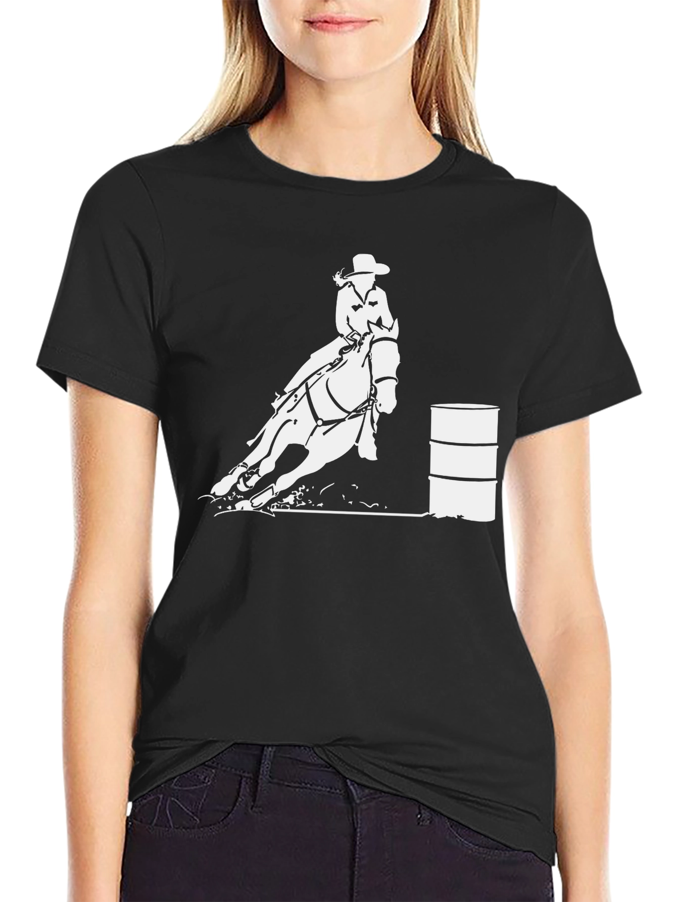 Barrel Racing Graphic Tee - Cowboy Rodeo Horse Shirt