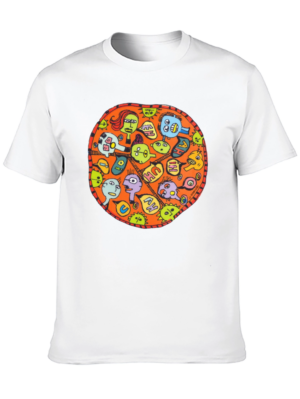 Abstract Faces Graphic Black T-Shirt