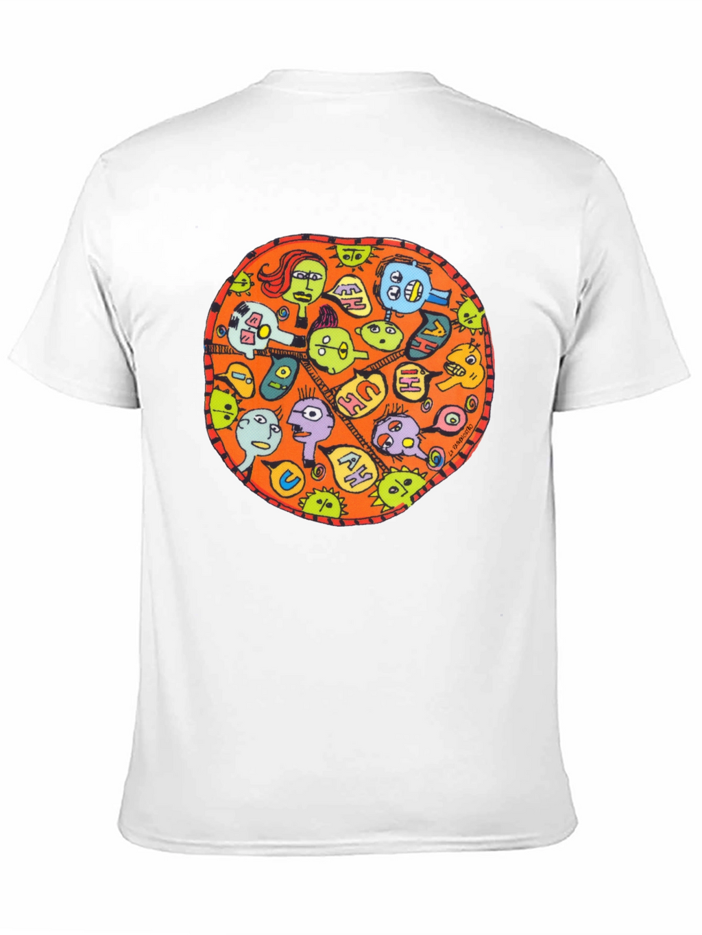 Abstract Faces Graphic Black T-Shirt