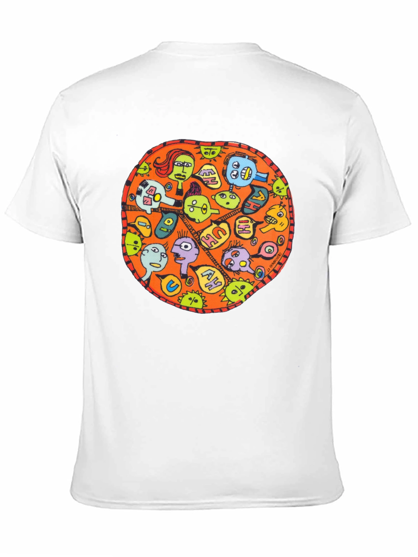 Abstract Faces Graphic Black T-Shirt