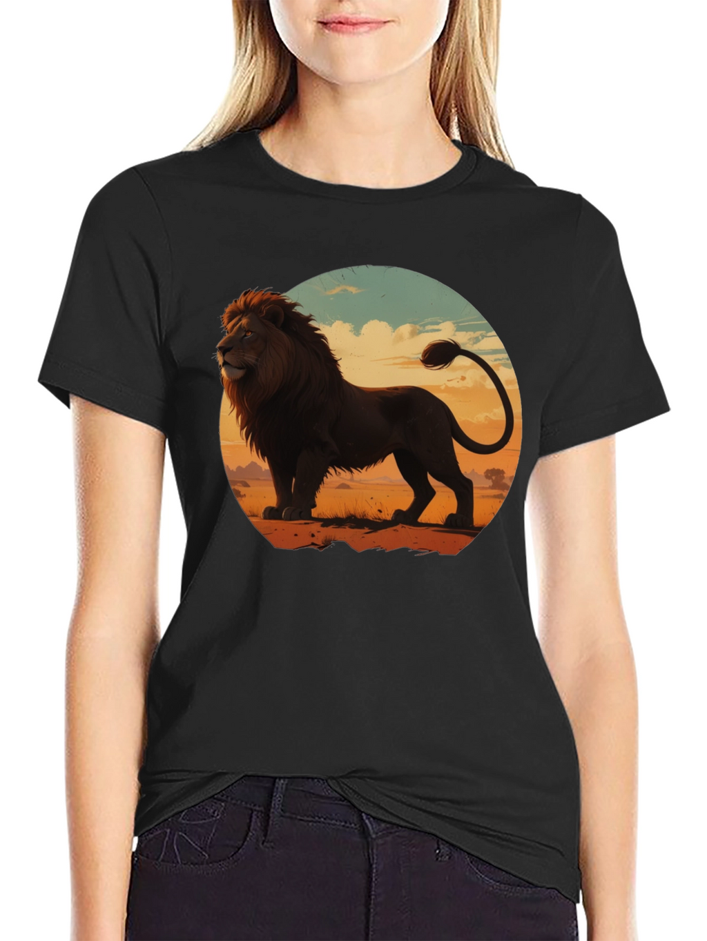Lion Graphic Tee - Mens Black T-Shirt