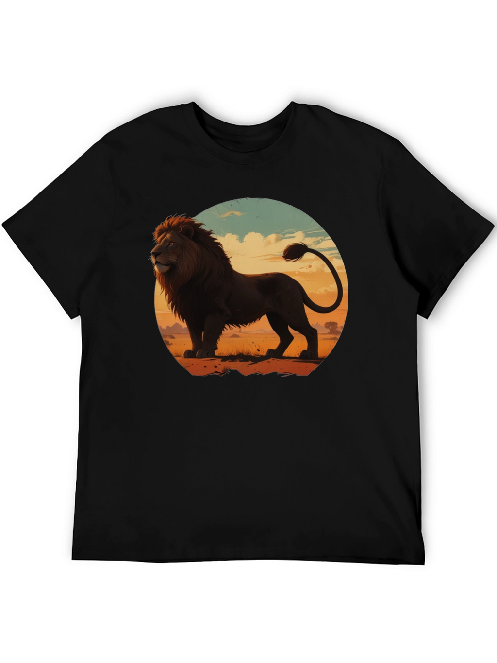 Lion Graphic Tee - Mens Black T-Shirt
