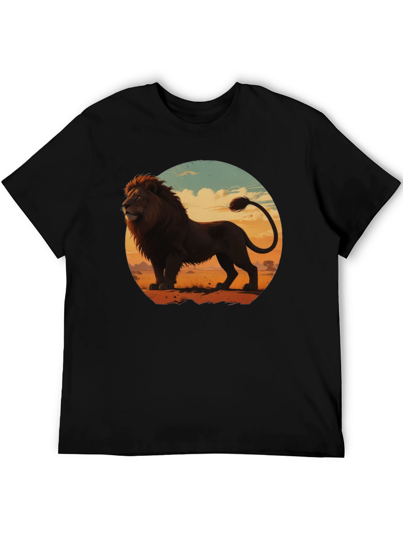 Lion Graphic Tee - Mens Black T-Shirt