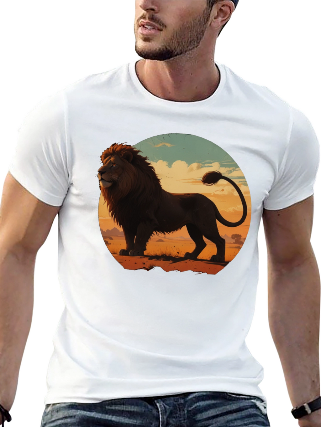 Lion Graphic Tee - Mens Black T-Shirt