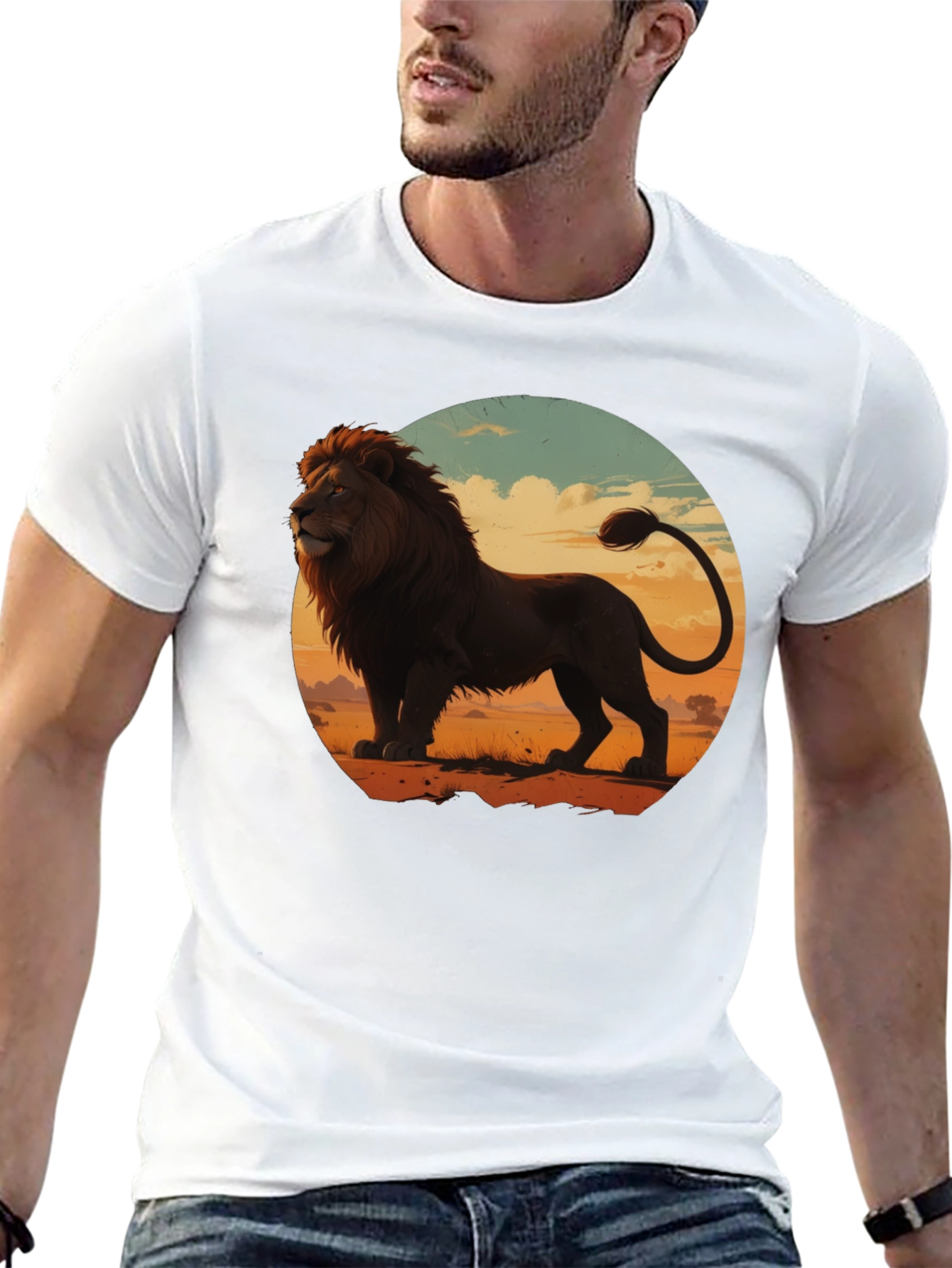 Lion Graphic Tee - Mens Black T-Shirt