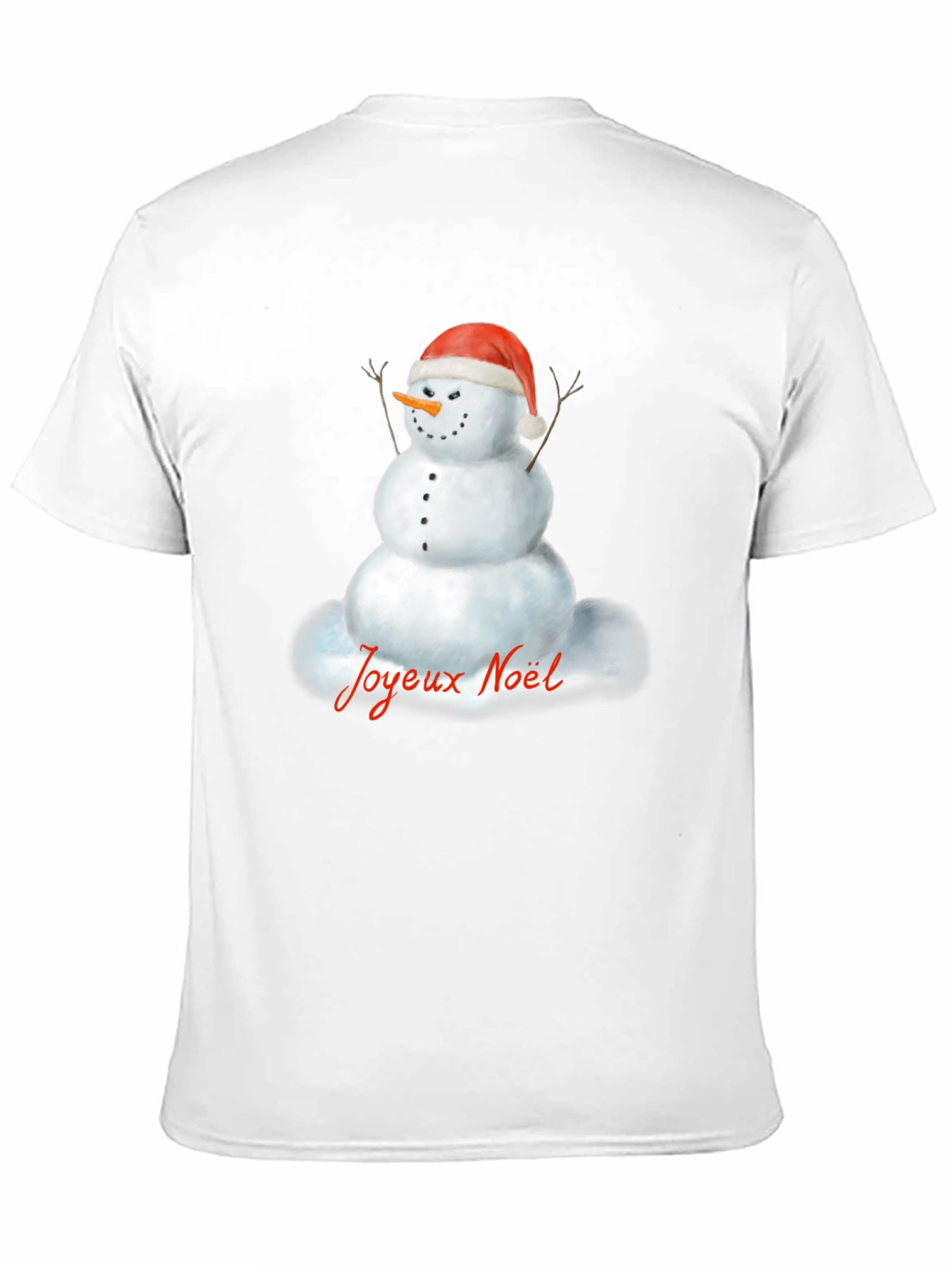 Joyeux Noel Snowman Black T-Shirt