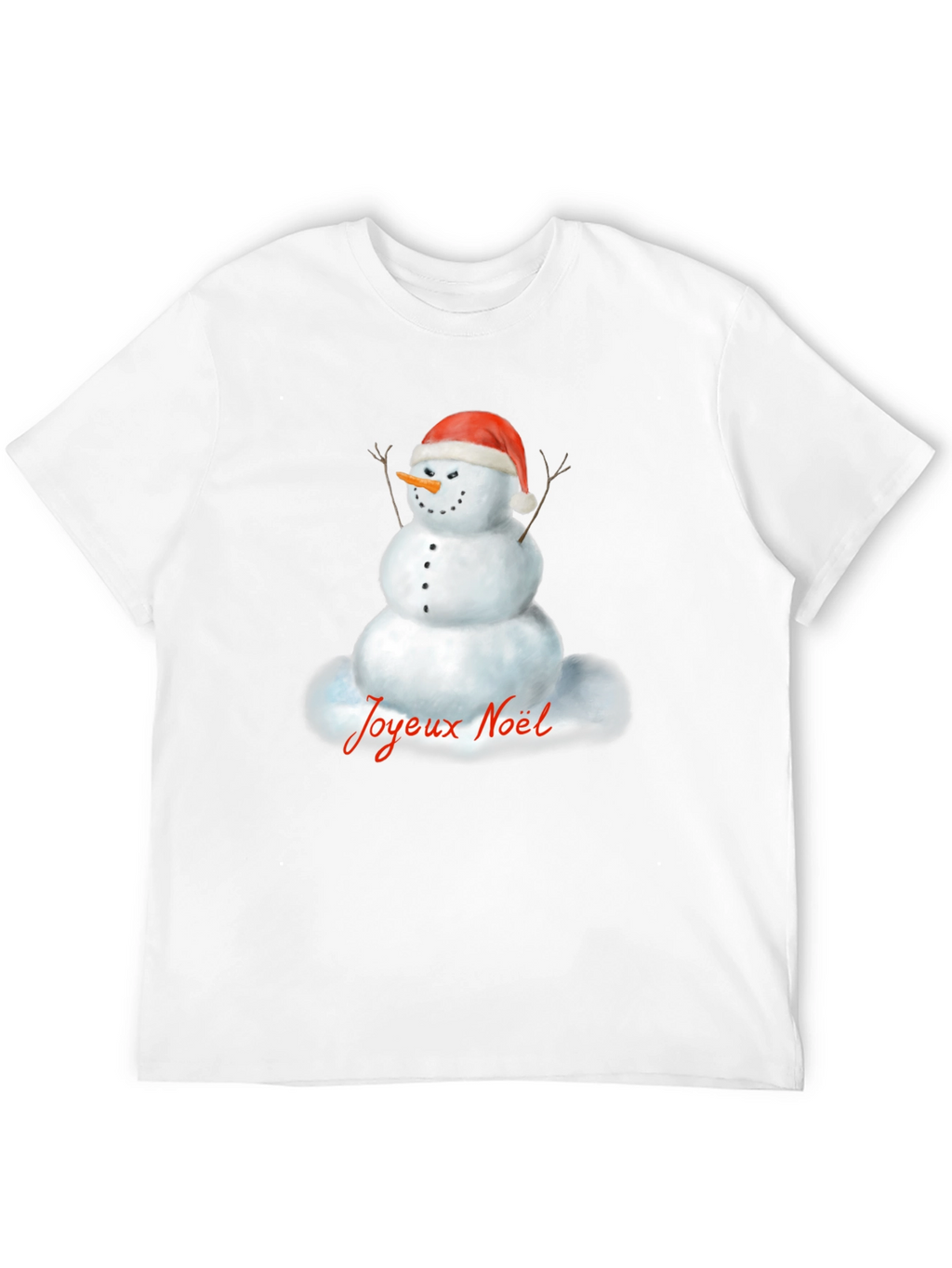 Joyeux Noel Snowman Black T-Shirt