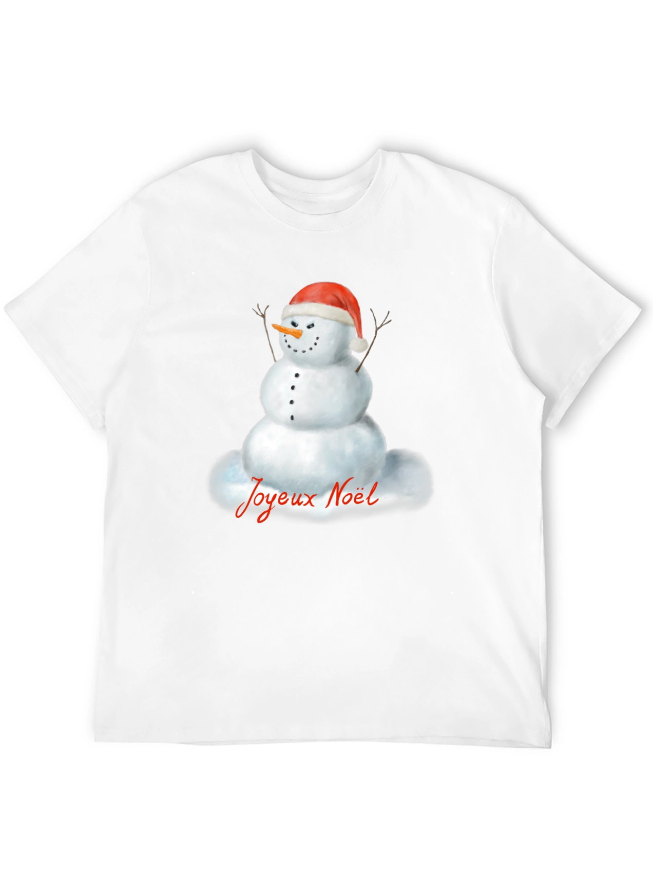Joyeux Noel Snowman Black T-Shirt