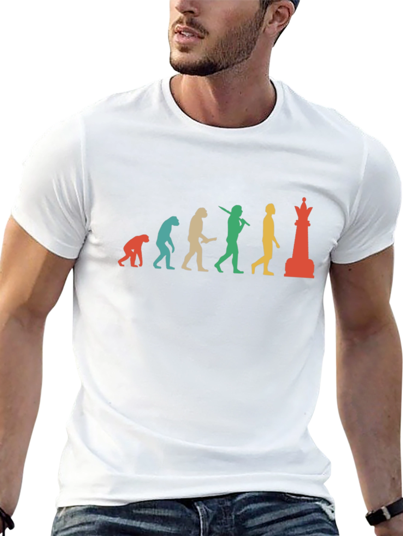 Chess Evolution Graphic Tee - Black Cotton T-Shirt