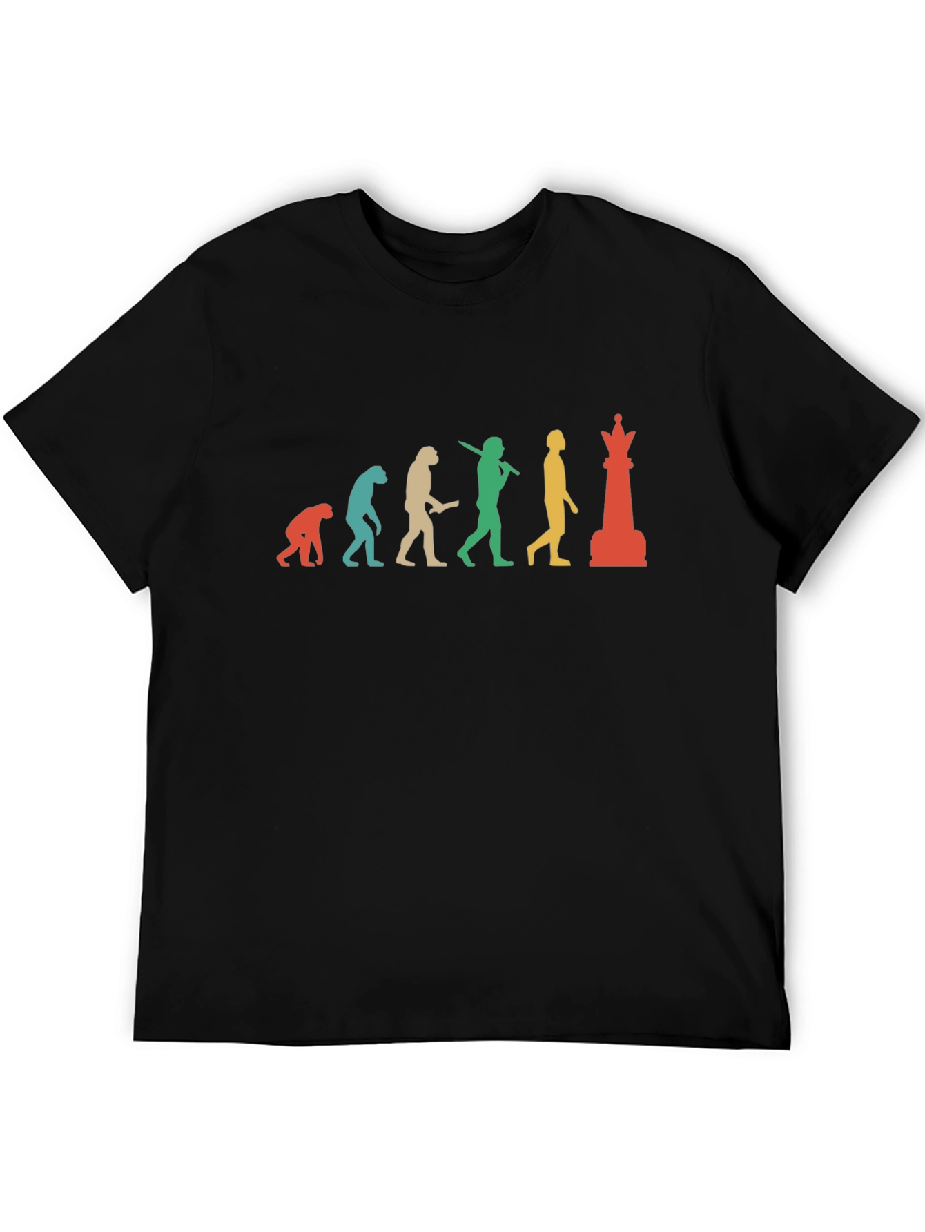 Chess Evolution Graphic Tee - Black Cotton T-Shirt