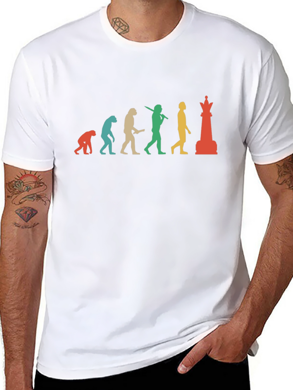Chess Evolution Graphic Tee - Black Cotton T-Shirt