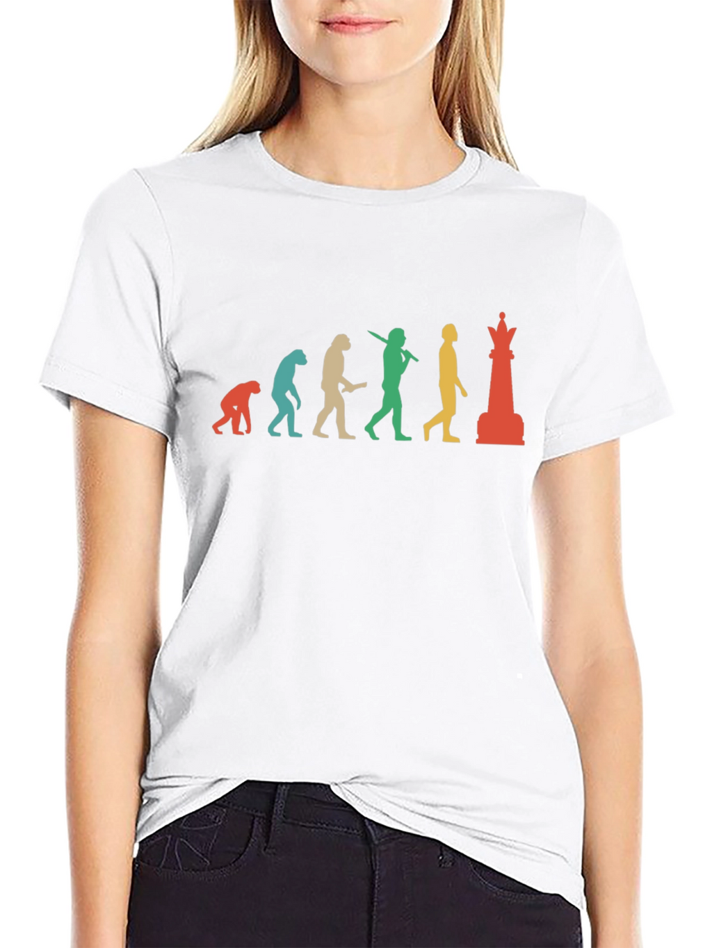 Chess Evolution Graphic Tee - Black Cotton T-Shirt