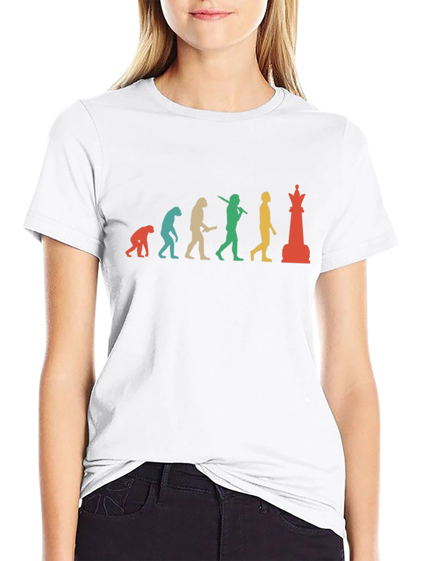 Chess Evolution Graphic Tee - Black Cotton T-Shirt