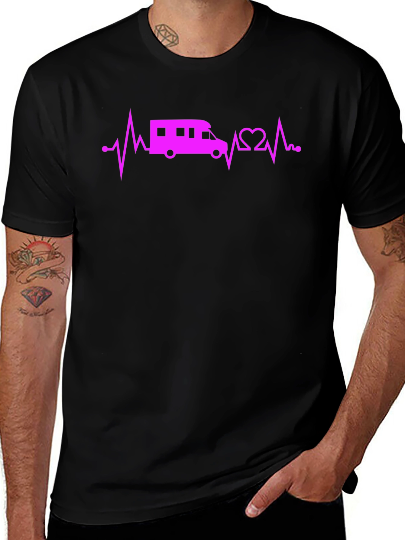 RV Heartbeat T-Shirt - Camping Lovers Tee