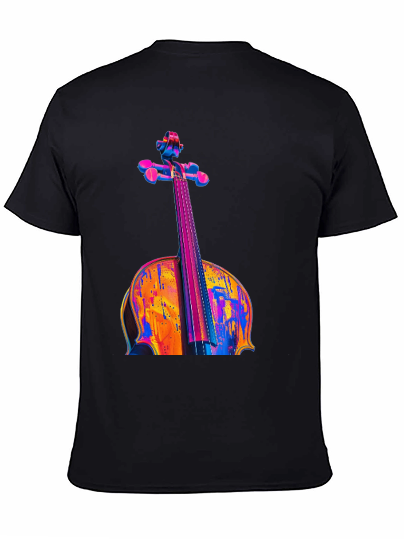 Vibrant Cello Graphic Black T-Shirt