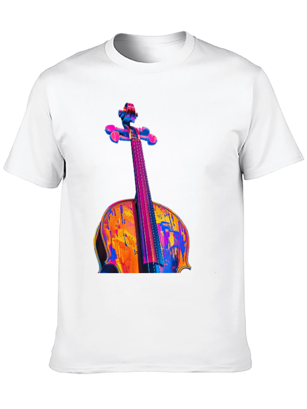 Vibrant Cello Graphic Black T-Shirt