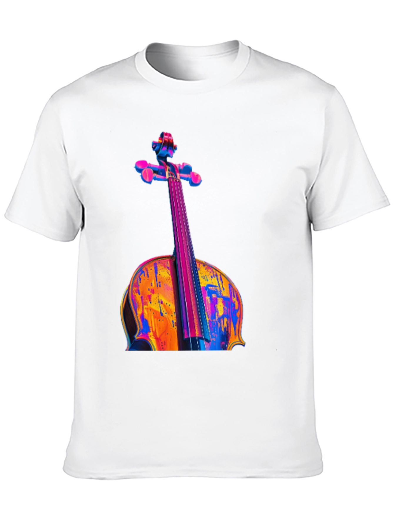 Vibrant Cello Graphic Black T-Shirt