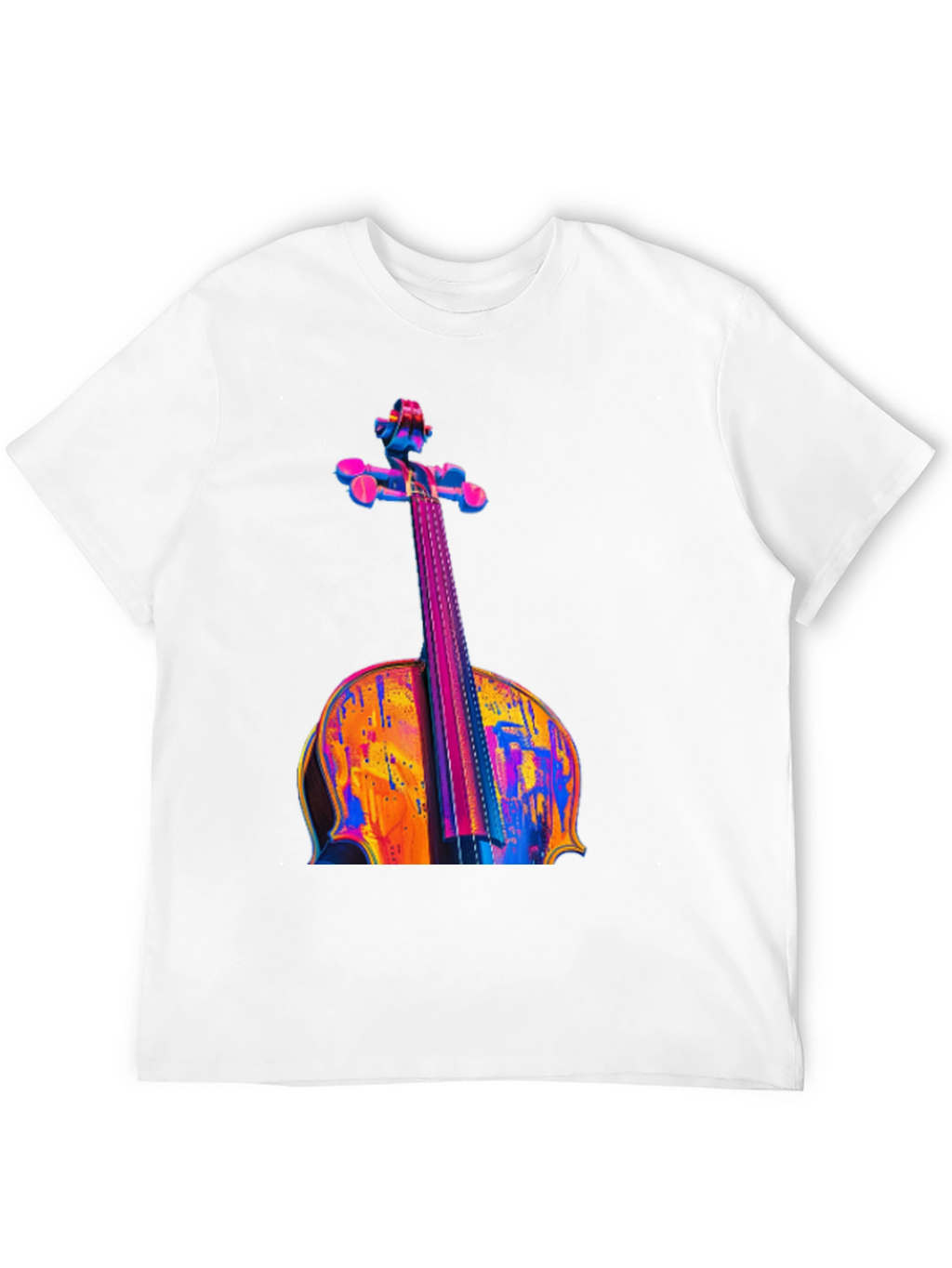 Vibrant Cello Graphic Black T-Shirt