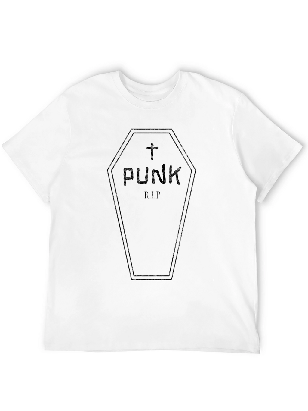 Punk R.I.P. Graphic Tee - Black Coffin Design